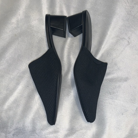 Splendid lunelli black rib knot mule slip on heels size 8.5 - Picture 2 of 6